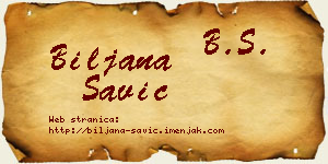 Biljana Savić vizit kartica
